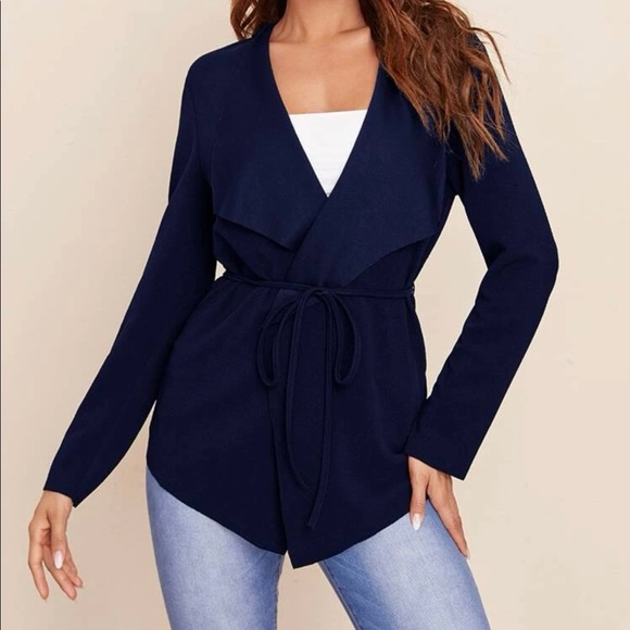 SHEIN waterfall collar belted coat - Picture 4 of 4